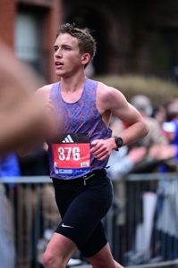 Nick participating in the Boston Marathon